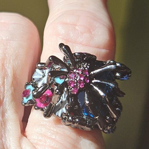 🕷️💐Spider / Floral Ring GORGEOUS - NWOT💐🕷️ - Picture 8 of 16